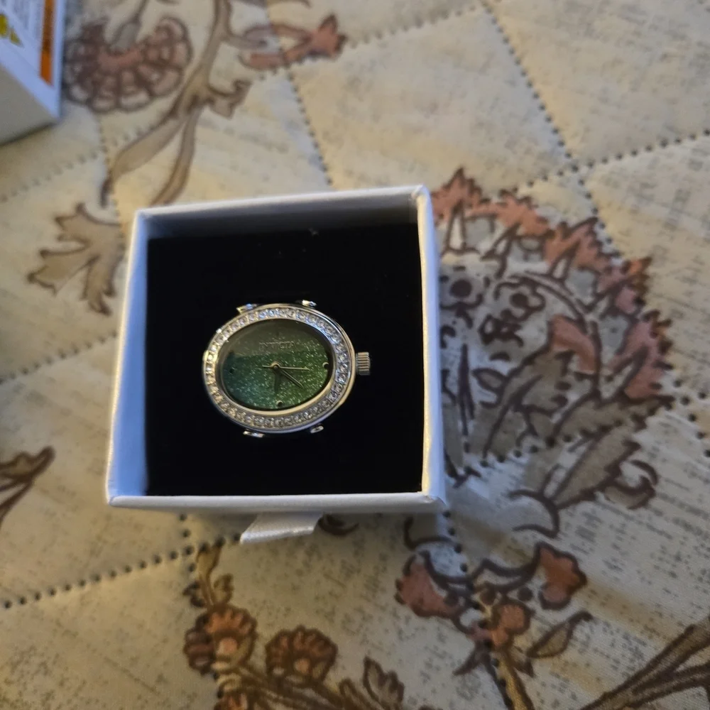 Invicta woman's Mini Angel Ring watch‎ 24mm Silver 49597 NIB $199 Retail